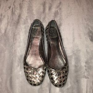 Silver Tory Burch flats